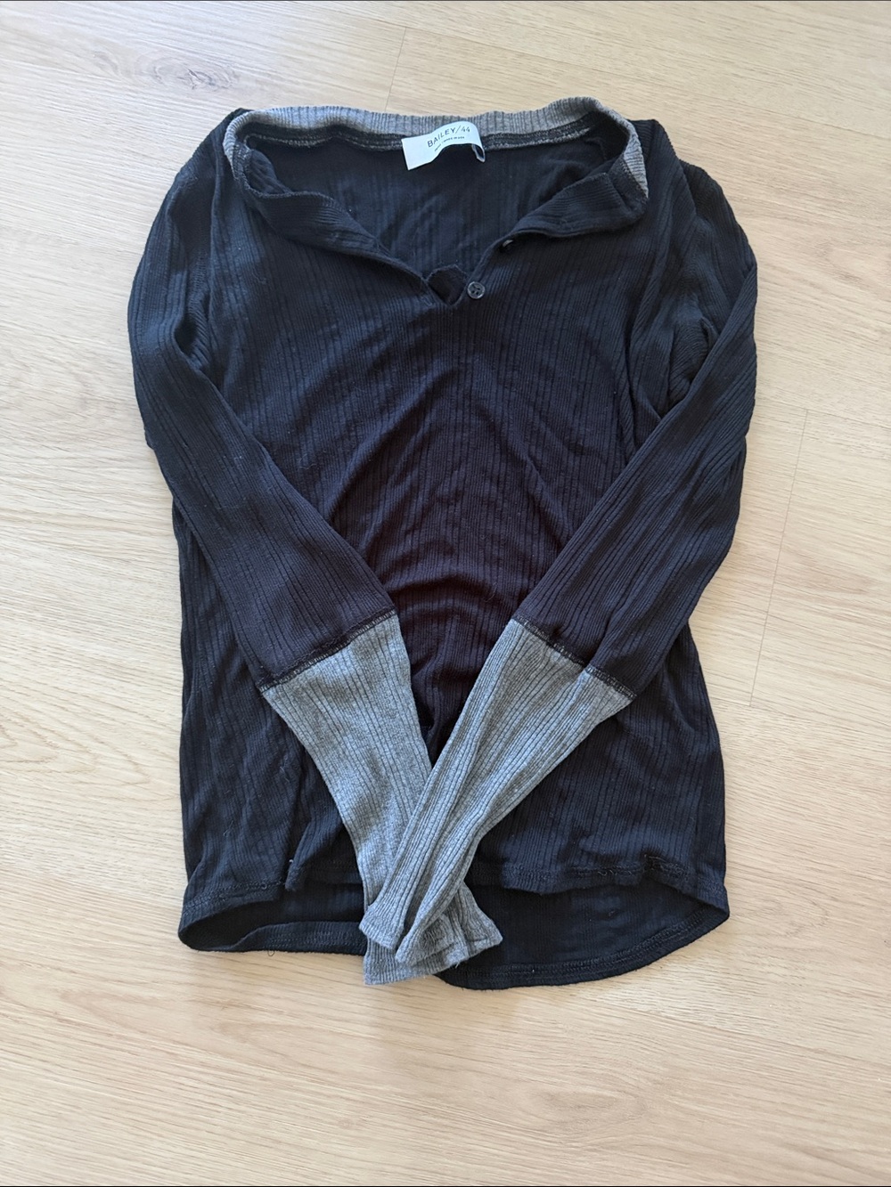 Bailey 44 Black Top with Gray Cuffs